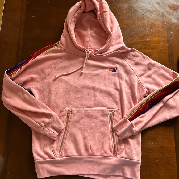 Aviator Nation Tops - Aviator Nation Pink Hoodie with Zip Pockets sz M